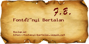Fontányi Bertalan névjegykártya