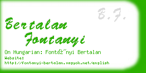 bertalan fontanyi business card